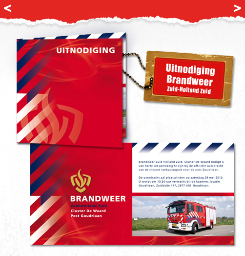 Uitnodigingskaart Brandweer Zuid-Holland Zuid