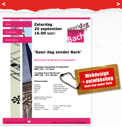 Webdesign en realisatie voor Stichting Musica Aeterna