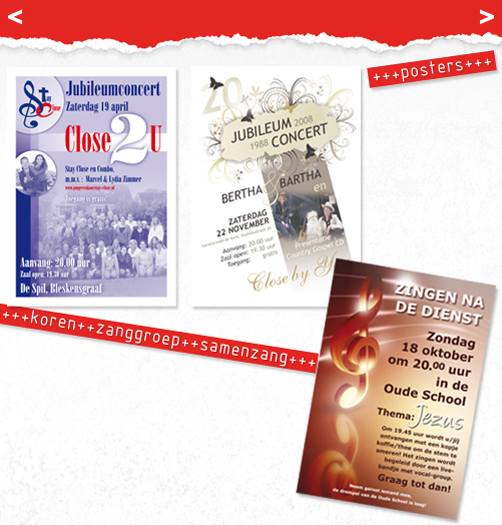 Posters voor zanggroep, koren en samenzang