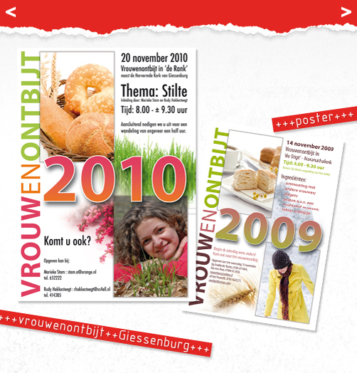 Poster gemaakt voor Vrouwenontbijt in Giessenburg